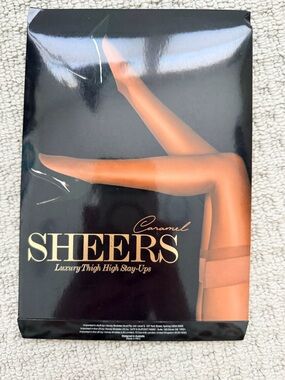 Honey Birdette Sheers Luxury Thigh Highs in Caramel size L